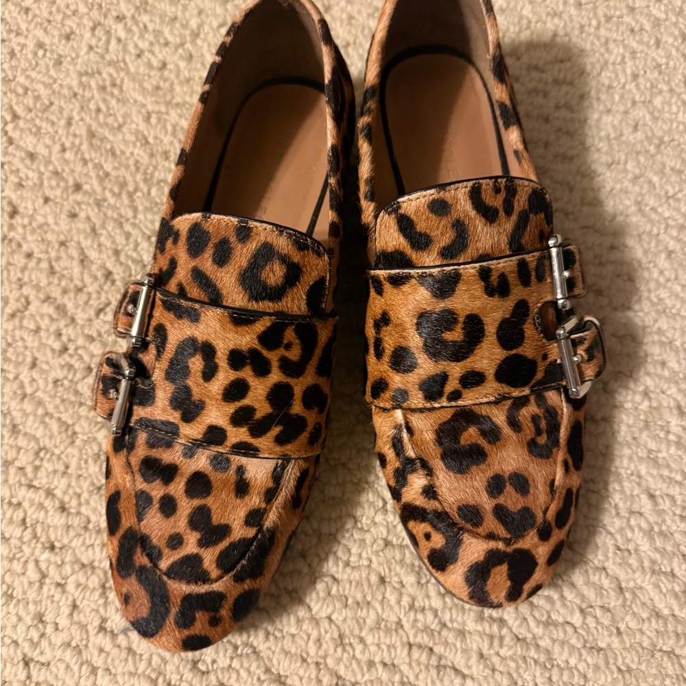 AEROSOLES Leopard Print Flats with Buckle